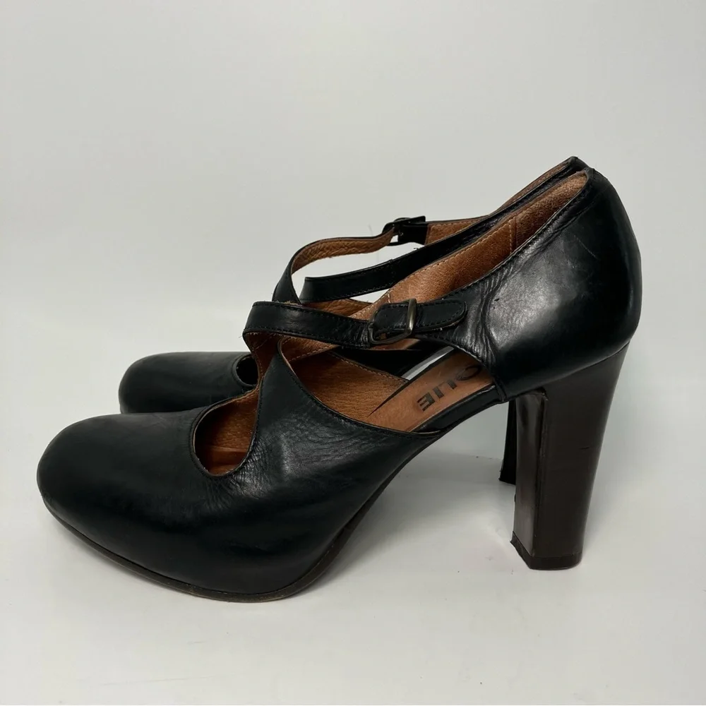Michael Jolie designer Handcrafted Italian leather‎ shoes size 38 heel Mary Jane